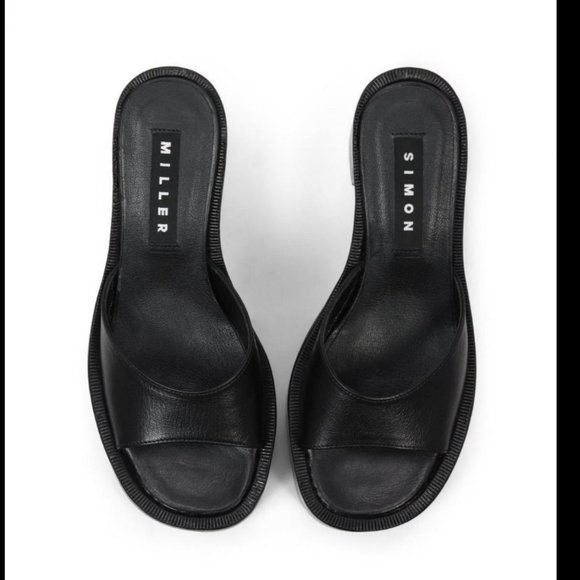 Simon Miller low raid Black Platform sandals slides - Picture 2 of 5